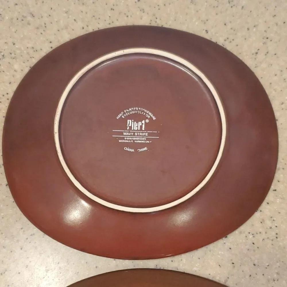 Pier One Wavy Stripe Plate Set of 2 Plates